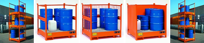 picture of stacking steel sump pallets