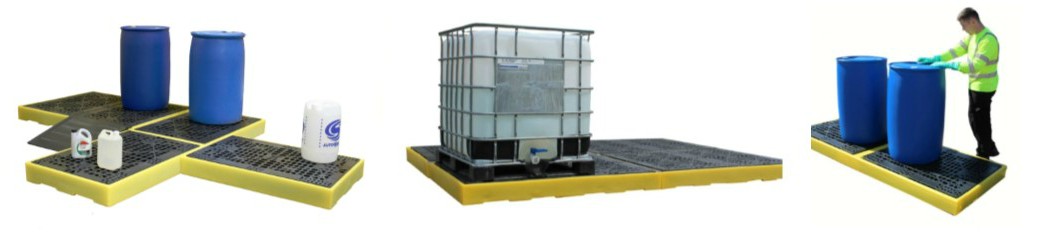 Range of polyethylene bunded spill flooring