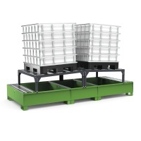 Premium Sump Pallet for 2 IBCs with Tank Supports