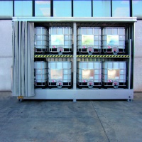 Galvanized Container Cabinet for 8 IBC PVC Door