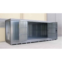 Corrugated Sheet Metal Container with Watertight Sump