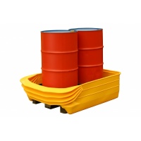 2 Drum sump pallet with Flexible polythene Lip  for leaks and spills