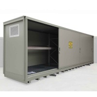 Outside Container with Insulated Polyurethane Panels with a Watertight Sump and Drum Shelving