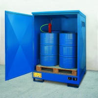Tall 4x Drum Containment Sump Cabinet