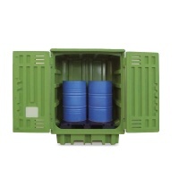 Storage Cabinet with Polyethylene Sump Pallet for 2 Drums