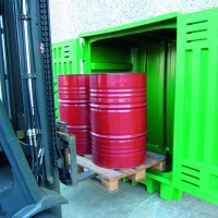 Polyethylene Weatherproof Cabinets with containment sump for 4 Drums