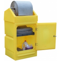 Polythene Work Stand with Oil Absorbent Roll Dispenser & Door PDSD