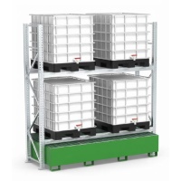 Galvanised Shelving Unit for 4 IBCs with Sump