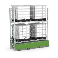 Galvanised Shelving Unit for 4 IBCs with Sump