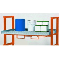 Grid shelf frame support for drum containment SPG383
