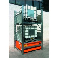 Steel Racking with Spill Containment Sump for 2 IBCs