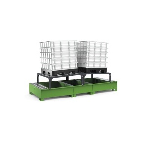 Premium Sump Pallet for 2 IBCs with Tank Supports