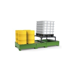 Premium Sump Pallet for 1 IBC and 4 Drums