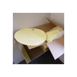 Box of Chemical Absorbent Drum Top Mats for drips and leaks