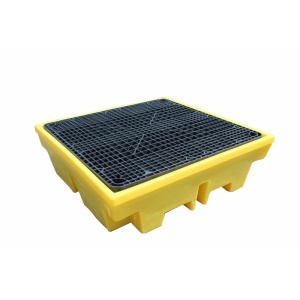 Polyethylene Sump Pallet For 4 Drums single grid