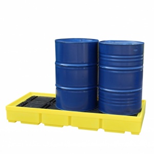 Polyethylene Spill Pallet For 3 Drums with 2 grids