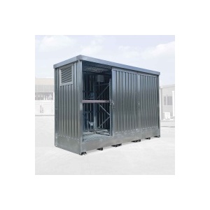 Outside Carbon Steel Container with Watertight Sump and Drum Shelving (1100L , Sliding Doors)