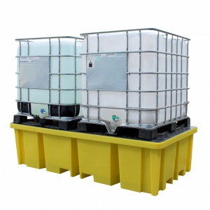 Twin IBC Spill Pallet Bund with 4 Way Fork Entry