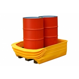 2 Drum sump pallet with Flexible polythene Lip  for leaks and spills