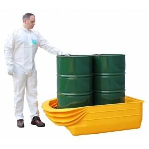 2 Drum sump pallet with Flexible polythene Lip  for leaks and spill control