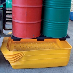 4 Drum sump pallet with Flexible Lip showing spill pallet