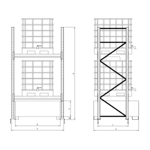 Galvanised Shelving Unit for 2 IBCs with Sump
