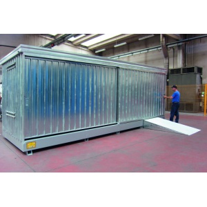 Multipurpose Container 15m² with Spill Collection Sump and sliding doors