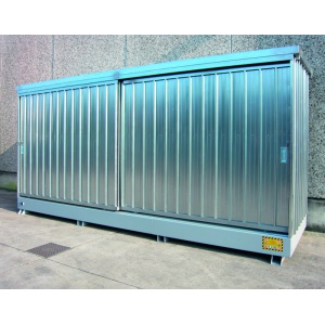 Multipurpose Galvanized Sump Container for 4 IBCs sliding doors