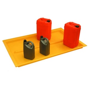 Polyethylene Low Profile Open Drip Tray for spills 60L with cans