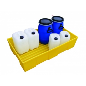 Open plastic Drip Tray with Ribbed base and drums 230L