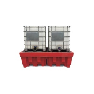 Premium Polyethylene Sump Pallet for 2 IBCs