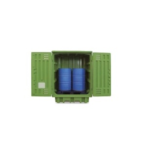 Storage Cabinet with Polyethylene Sump Pallet for 2 Drums