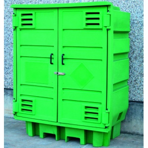 Polythene Weatherproof Cabinets with containment sump for 4 Drums