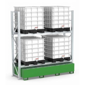 Galvanised Shelving Unit for 4 IBCs with Sump