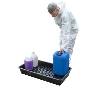 Drip Tray made from Recycled Polythene with a grid and a sump of 65 litres in action
