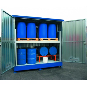 Galvanized Sump Cabinets for 16 Drums out side storage