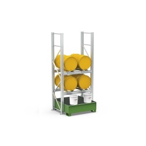 Galvanised Shelving Unit for 4 Drums with Sump