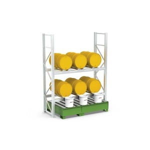 Galvanised Shelving Unit for 6 Drums with Sump