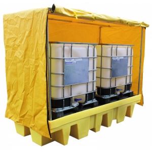 Twin IBC sump Pallet with External Fabric Cover