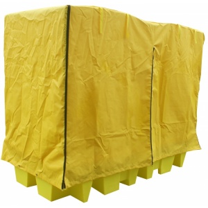 Twin IBC Sump Pallet with External Fabric Cover Outside