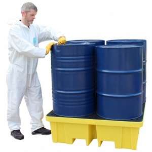 Polyethylene Spill Bund Pallet For 4 Drums with Four Way Entry full