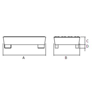 Galvanised Sump Pallet for 4 Drums Drawing