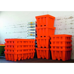 Premium Polythene Sump Pallet For 2 Drums stacked