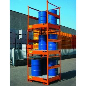 Premium Stackable Steel Sump Pallets stacked 3 high