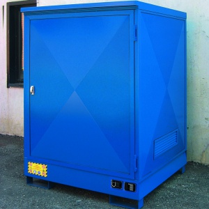 Drum Cabinets with containment sumps for Acids & Corrosives out side