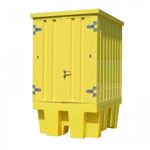 IBC Spill Bund Pallet with External Steel Cabinet