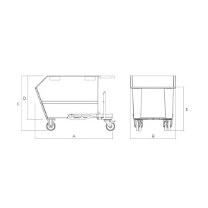 Heavy Duty Tipping Skip 750L Drawing