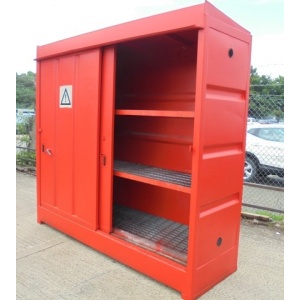 Second Hand Drum Sump Cabinet with Shelves with double sliding doors