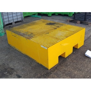 IBC Steel Sump Spill Bund Pallet G54 with grid deck