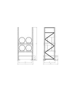 Galvanised Shelving Unit for 4 Drums Drawing 